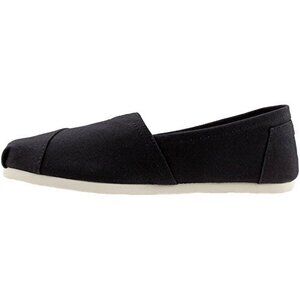 NEW TOMS WOMEN'S CLASSIC ALPARGATA SLIP-ON SHOE BLACK ON BLACK CANVAS 10 M